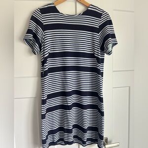 Draper James Navy and White Striped Dress